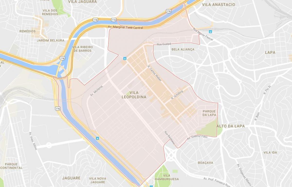 نقشه ویلا Leopoldina, São Paulo