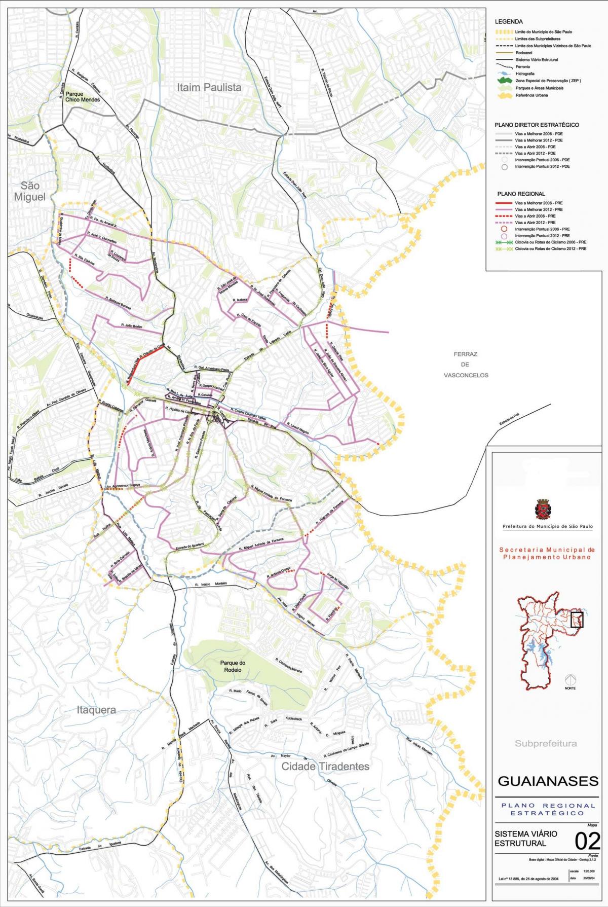 نقشه گواینسس São Paulo - جاده