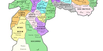 نقشه فرعی استان, São Paulo