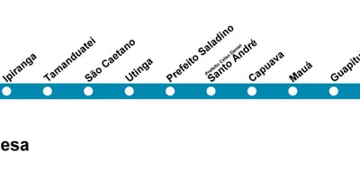 نقشه CPTM São Paulo - خط 10 - فیروزه