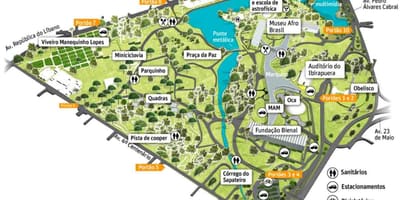 نقشه Ibirapuera پارک São Paulo